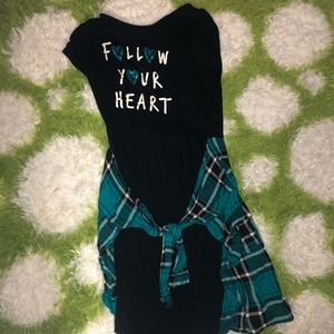 Plaid and black dress